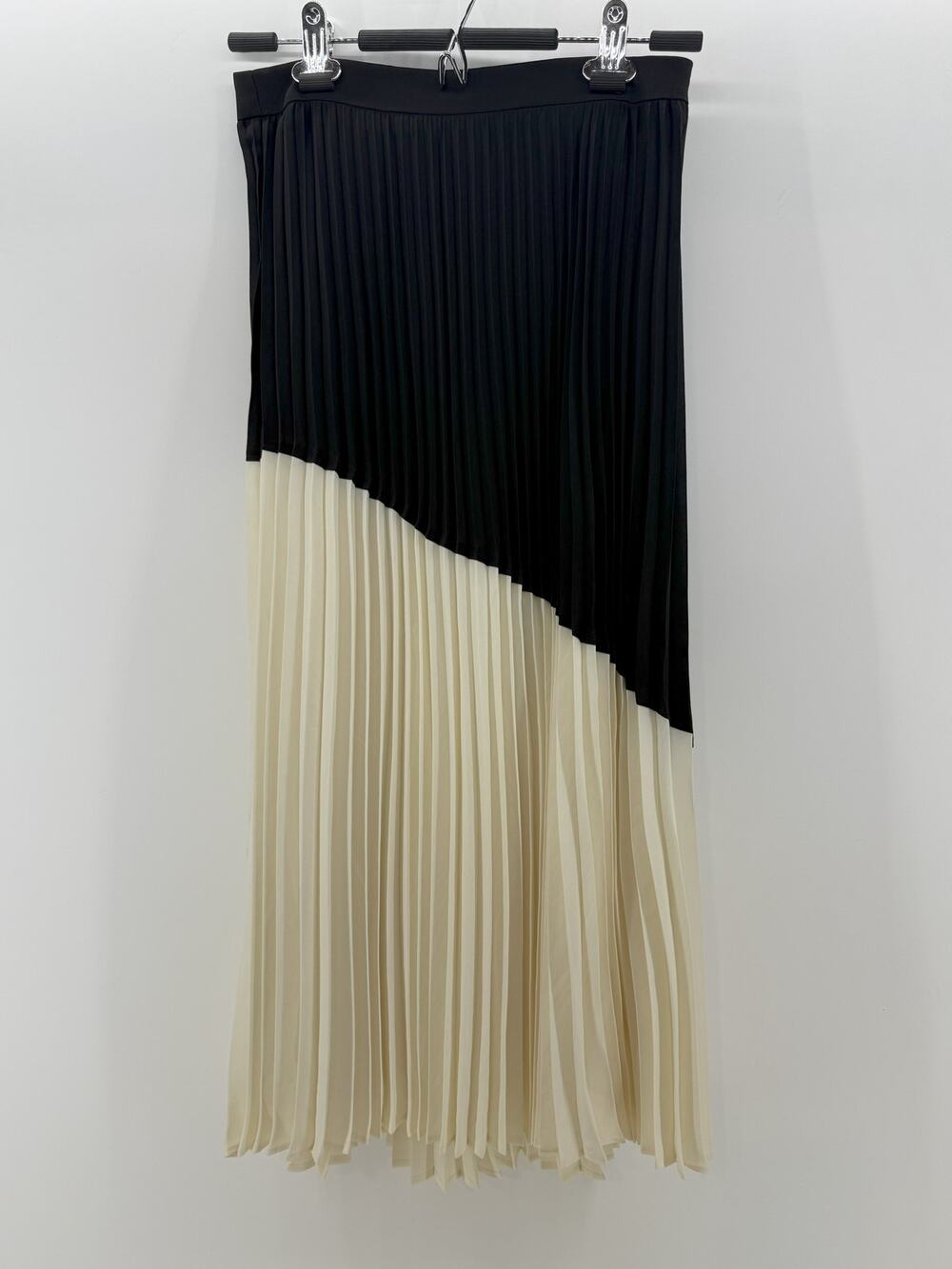 Express Womens Pleated Color Block Maxi Skirt - XS